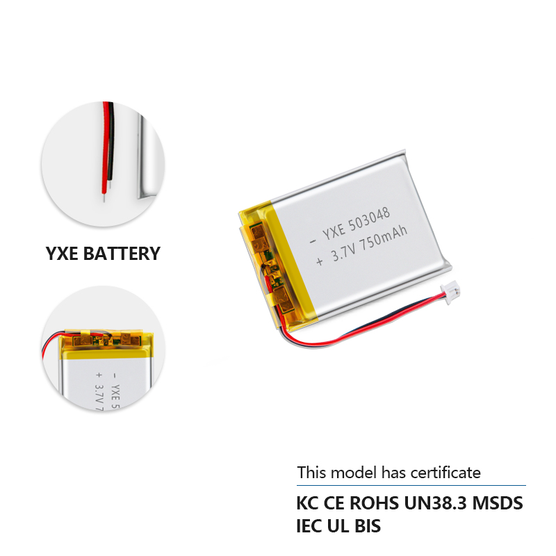 3.7 V Li-ion Battery 503048-750mah